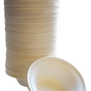 100% compostable and biodegradable DISPOSABLE 12oz BOWLS - (125 COUNT), made from bamboo & sugar cane , excellent strength