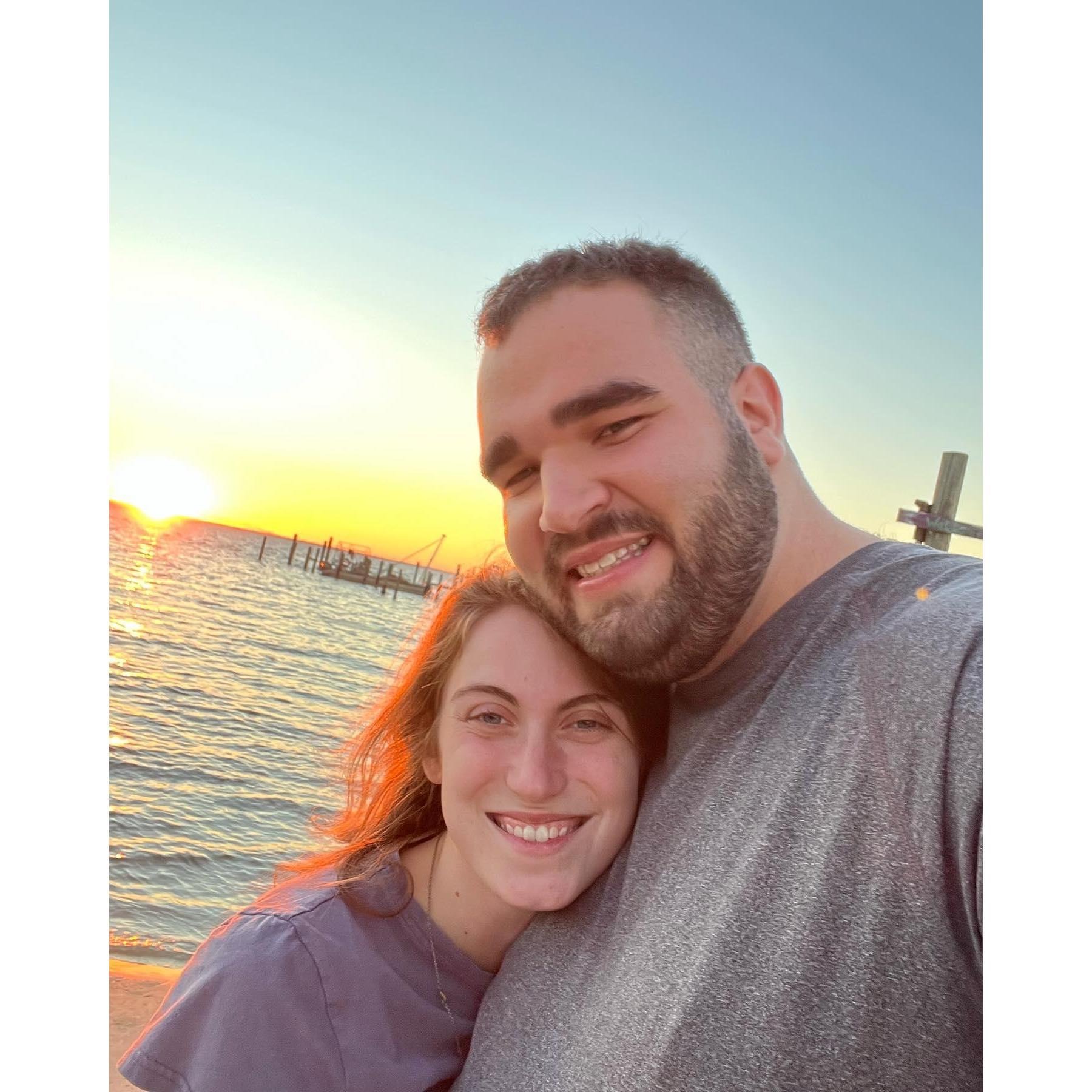 This is at one of our favorite places in the world. We call it our little spot. It is the best place to watch the sunset in Pensacola, FL.