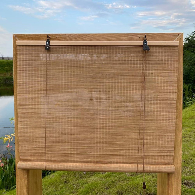 XiuXiu Bamboo Blinds Bamboo Shades Roman Bamboo Curtains Roller Shades for Interior Windows Roll Up Blinds Indoor Outdoor Patio C 48" W x 48" H