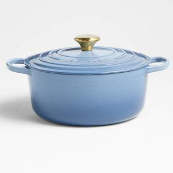 Le Creuset Signature 8-Qt. Thyme Enameled Cast Iron Oval Dutch Oven + Reviews | Crate & Barrel