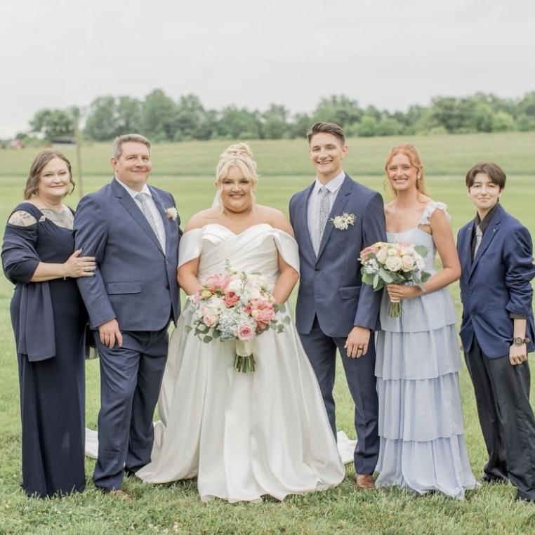Will and Savanna on Gabbies' wedding day with his dad, Sarah, and Salem!