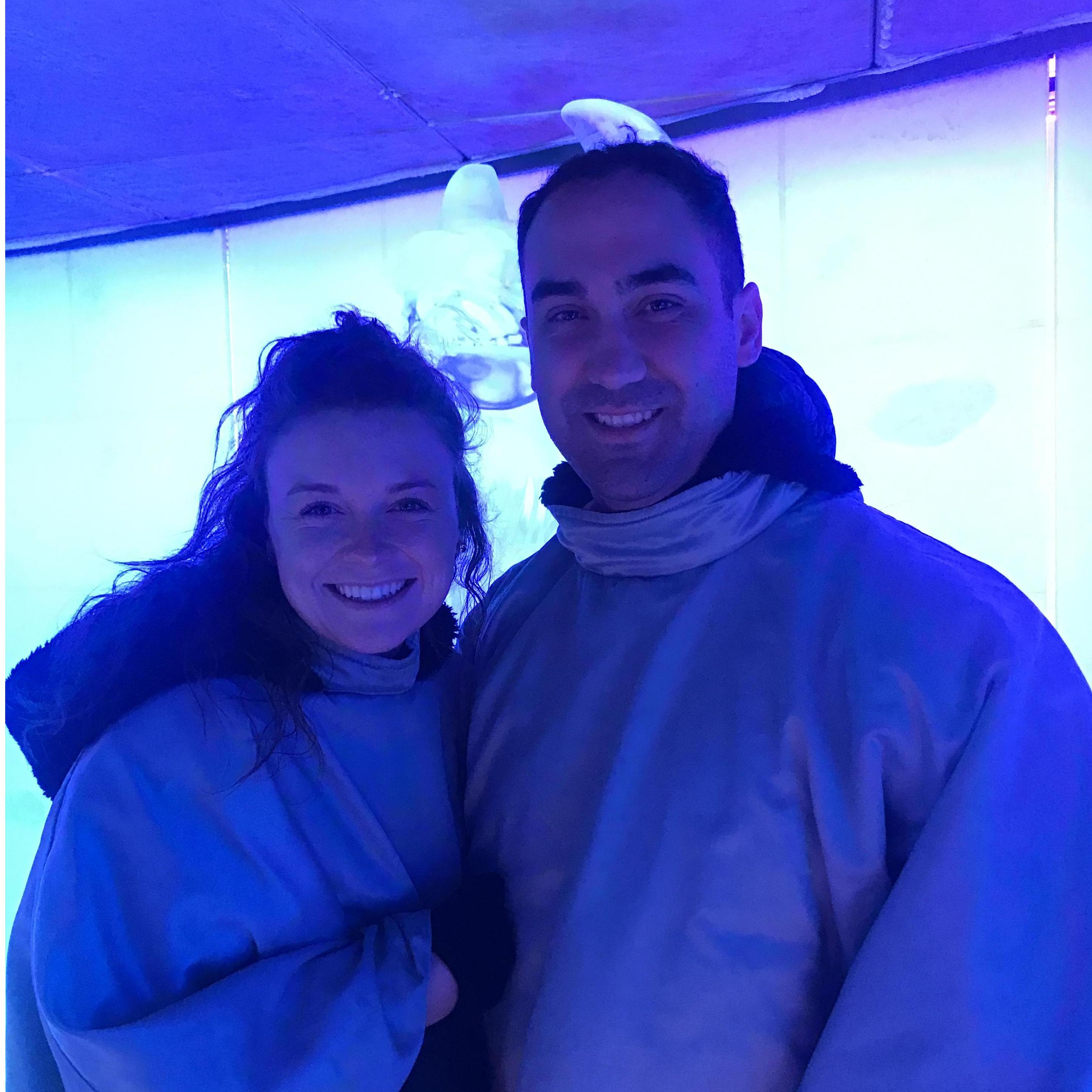 Enjoying the ice bar on our Norwegian Cruise!