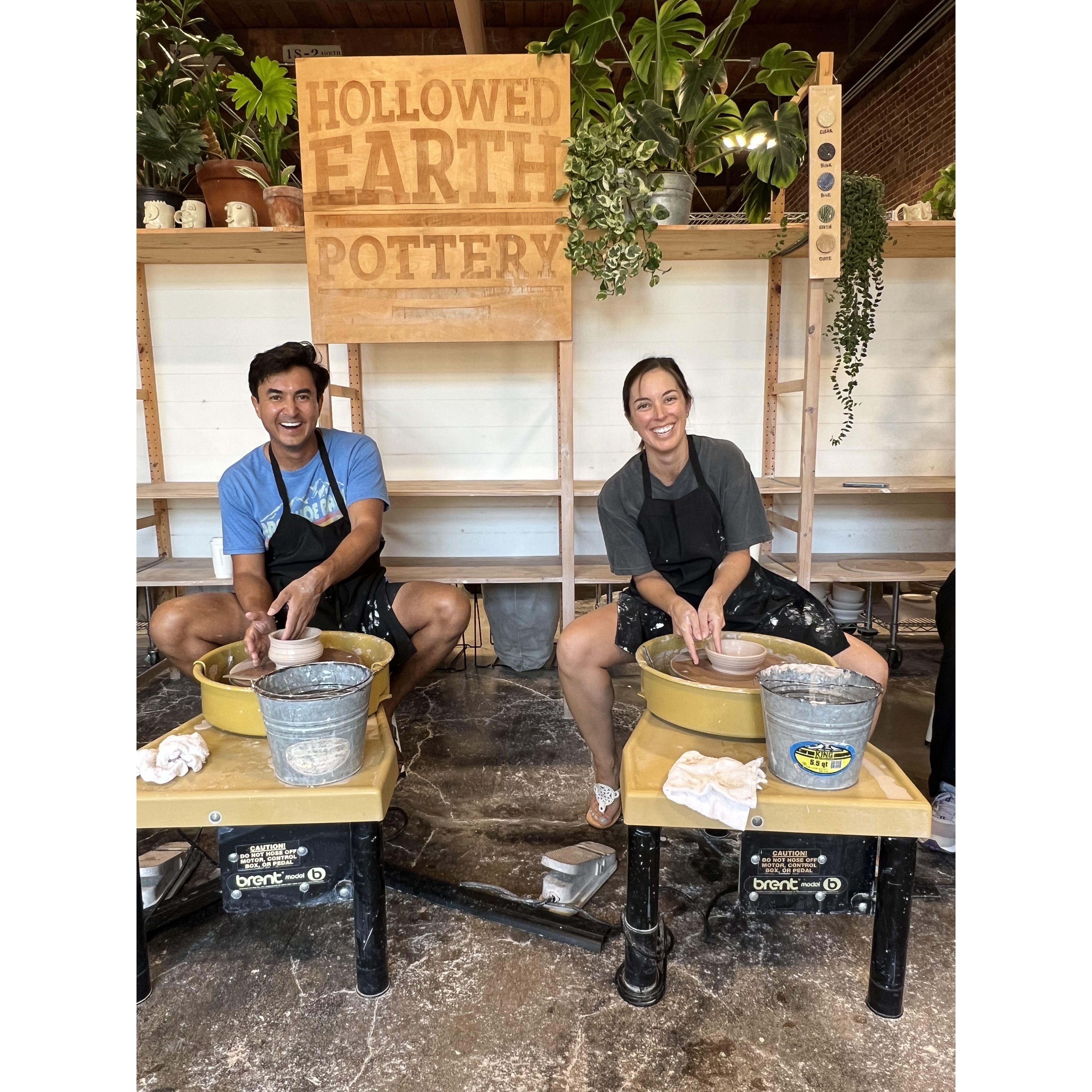 Surprise date to make pottery :)