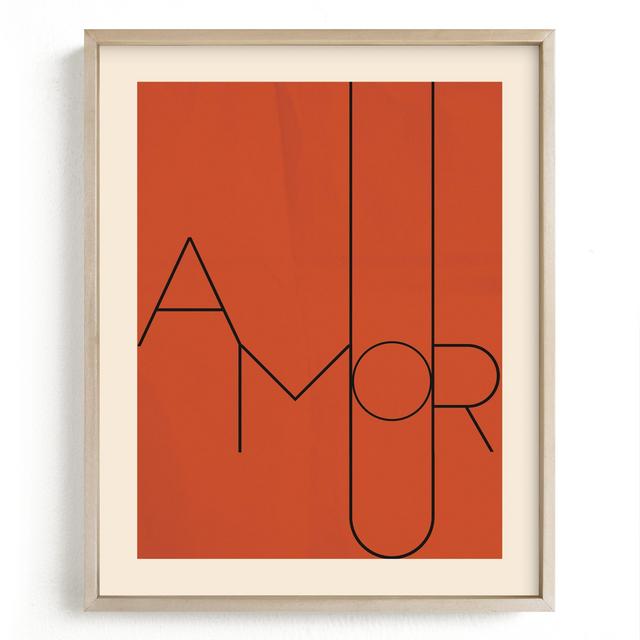 Amour Limited Edition Art 8x10 Persimmon w Matte Brass Frame - Minted