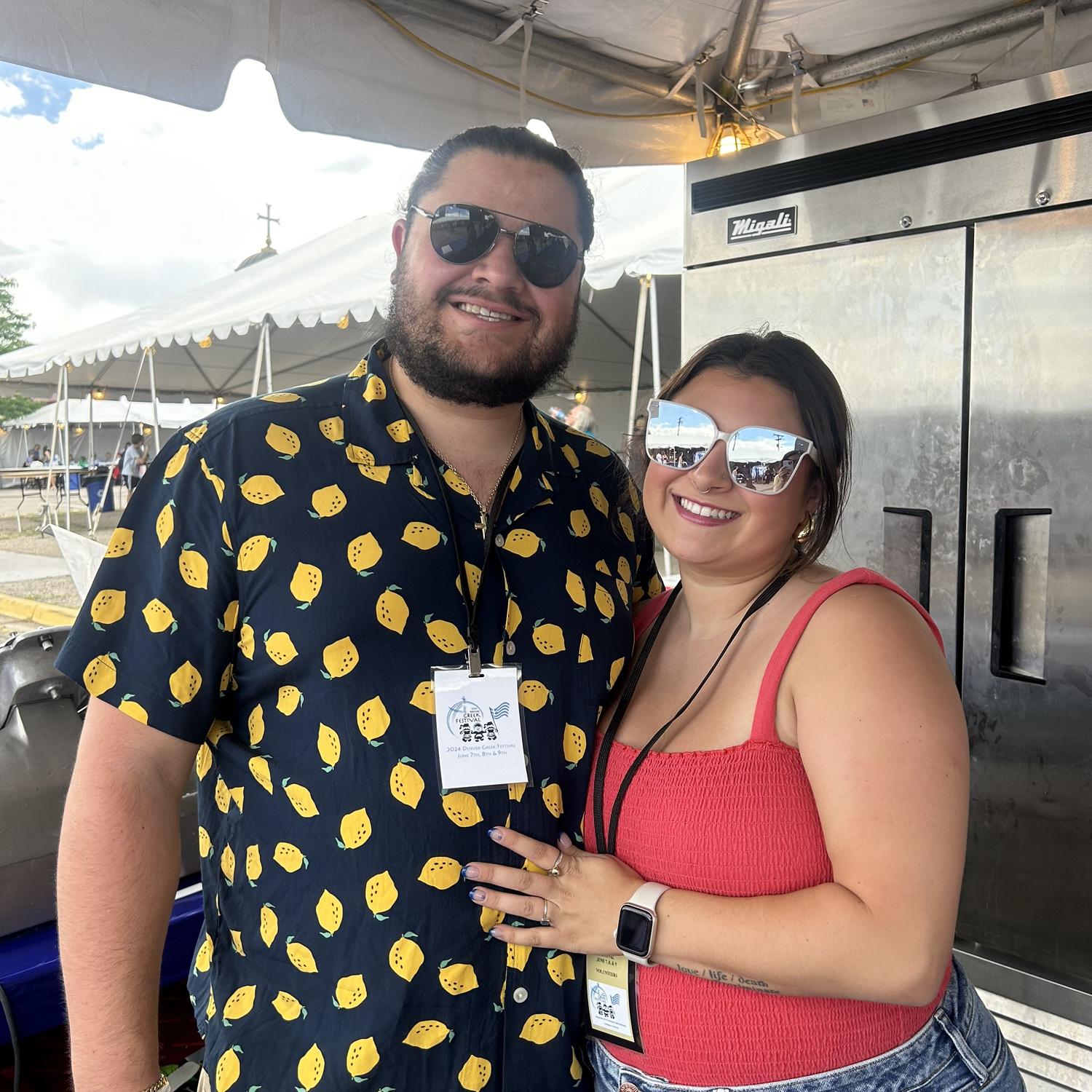 The kassieri cheese to his lemoni! Saganaki is our favorite Greek Fest booth!