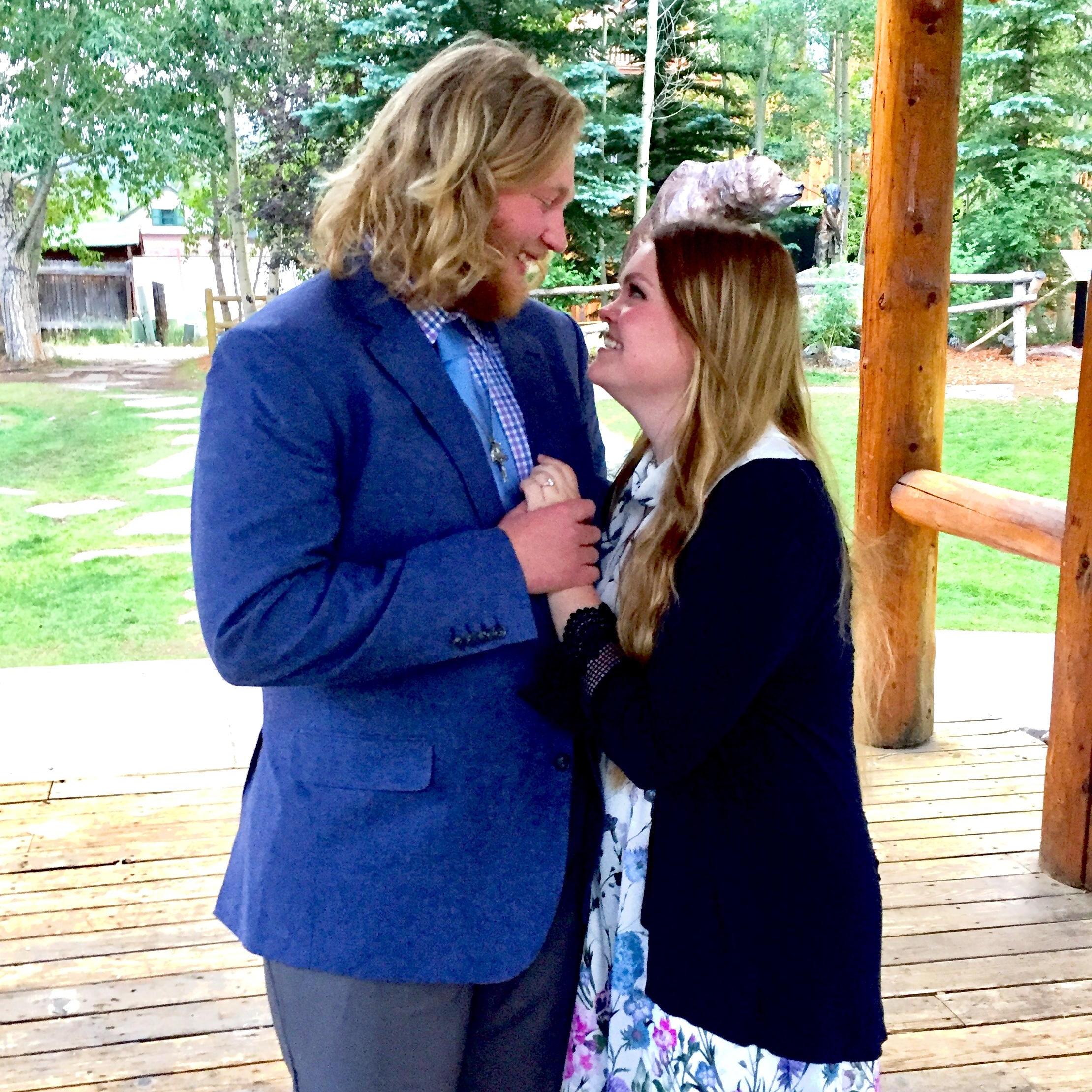 This picture was taken right after the proposal! We were both so excited