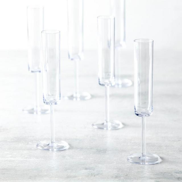 Fortessa Urbo Outdoor Champagne Flutes, Set of 6, Clear