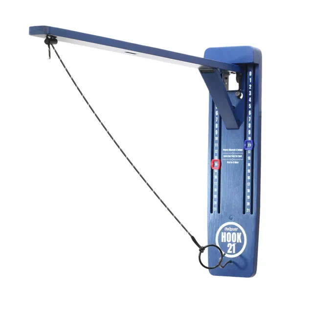 GoSports Hook 21 Wall Mounted Ring Swing Game with Foldable Arm - Blue