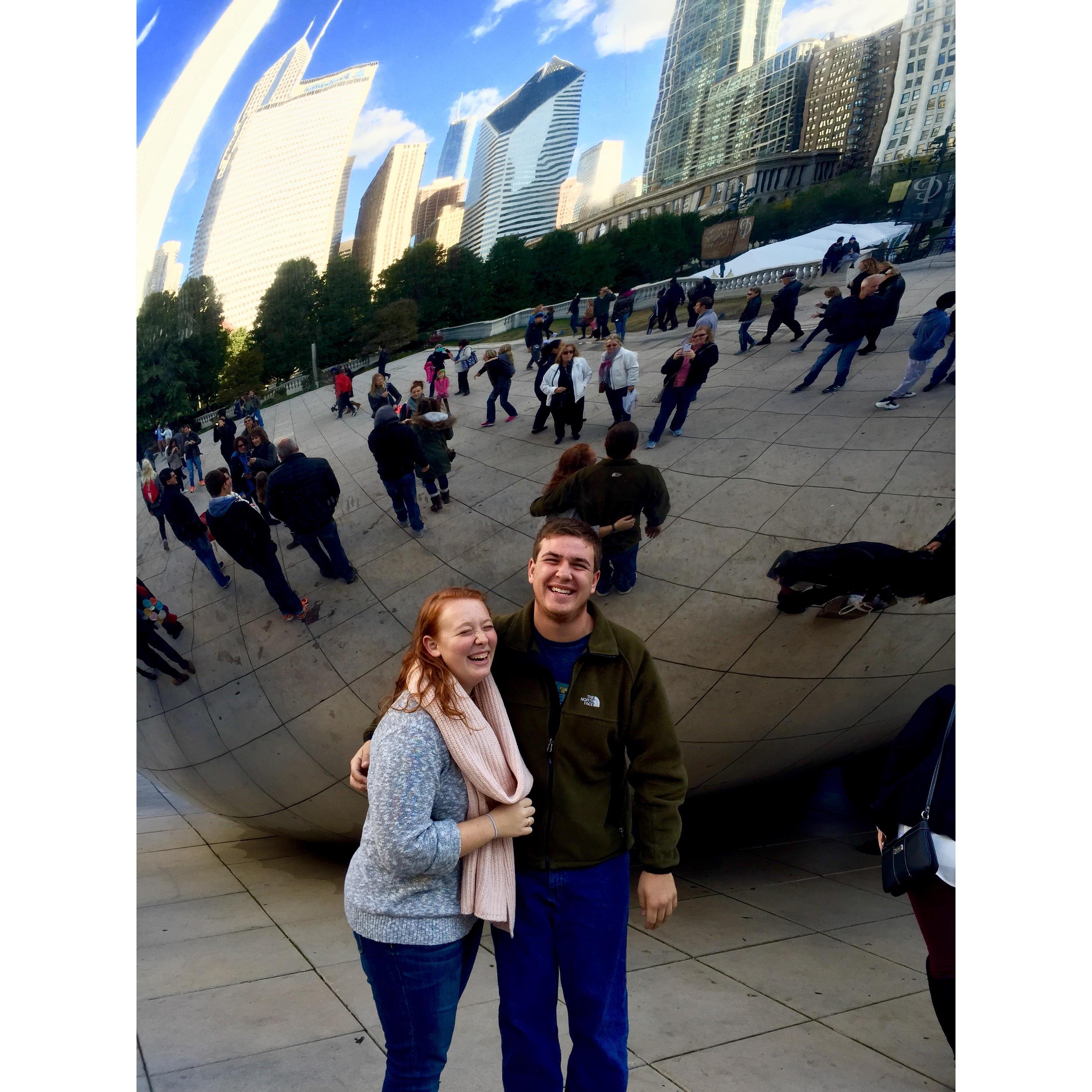 This was our first trip to Chicago together with Mariah's family. Her dad was in the background making faces.