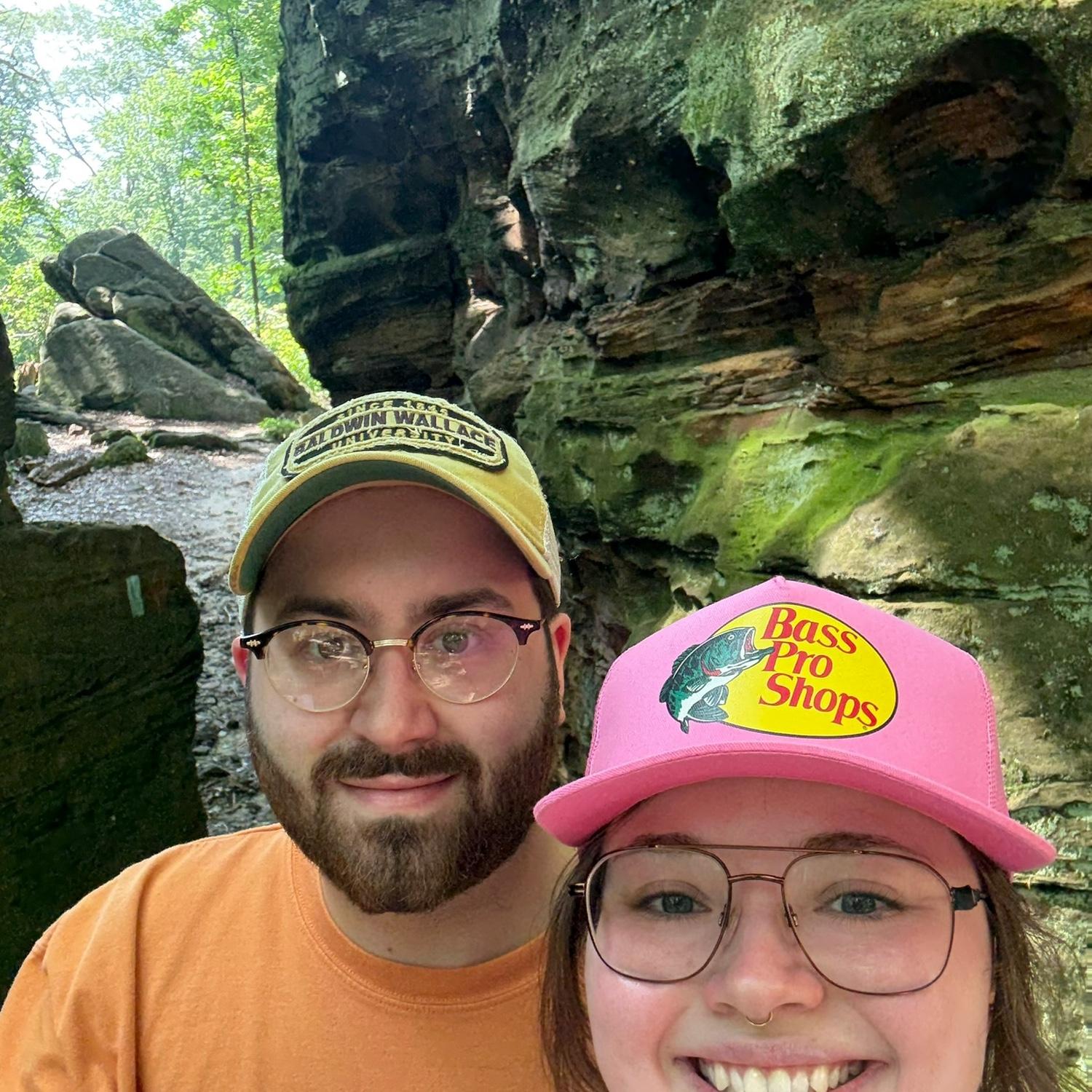 Hiking at Whipp’s Ledges in 101° heat. Hinckley, June 2025.