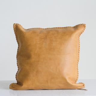Ranch Leather & Fabric Backed Pillow