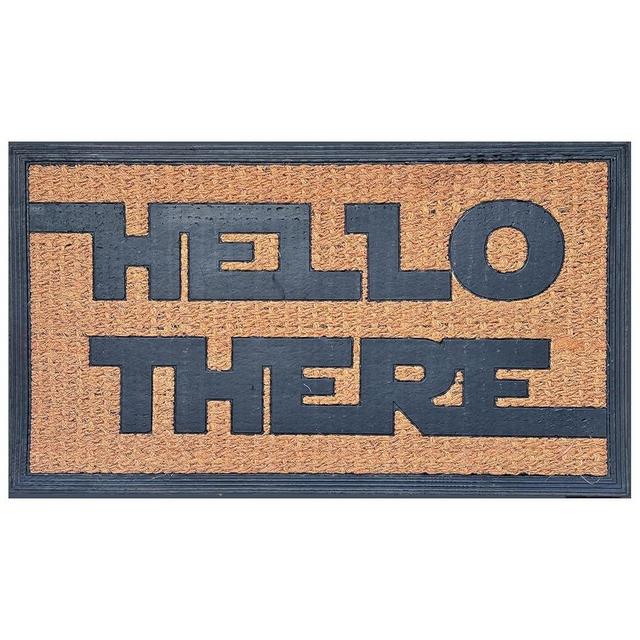 JiXianJu Funny Coir Doormat Hello There Welcome Front Porch Decor Doormat for The Entrance Way Outdoor with Heavy-Duty Non Slip Coconut Coir Doormat 30x17 inch, Brown