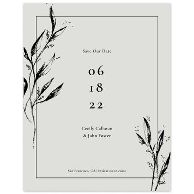 Gray, Grey Wedding Digital Save the Date - Griffith Classic