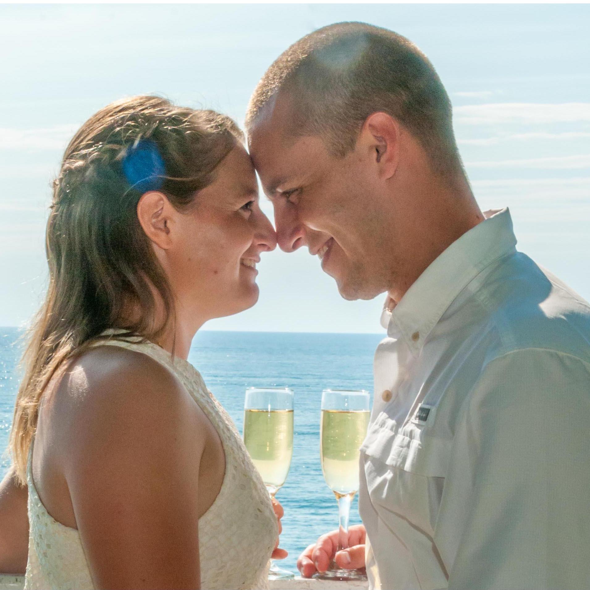 Taken at our wedding in August after we said "I do!" We found the most beautiful place right on Lake Michigan, perfect for our tiny ceremony. We were both just so happy to finally be married!!