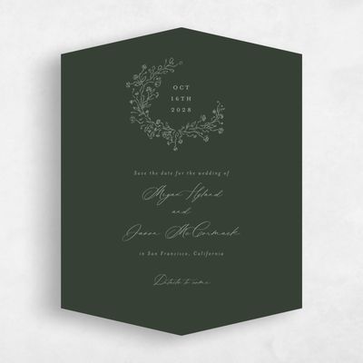 Green Diamond Wedding Save the Date - Sequoia Portrait