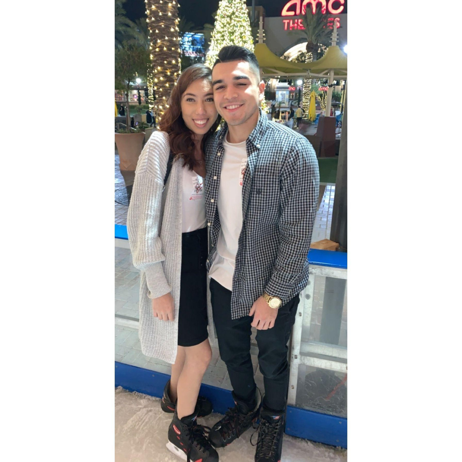 Our first time skating together , where I became your girlfriend.