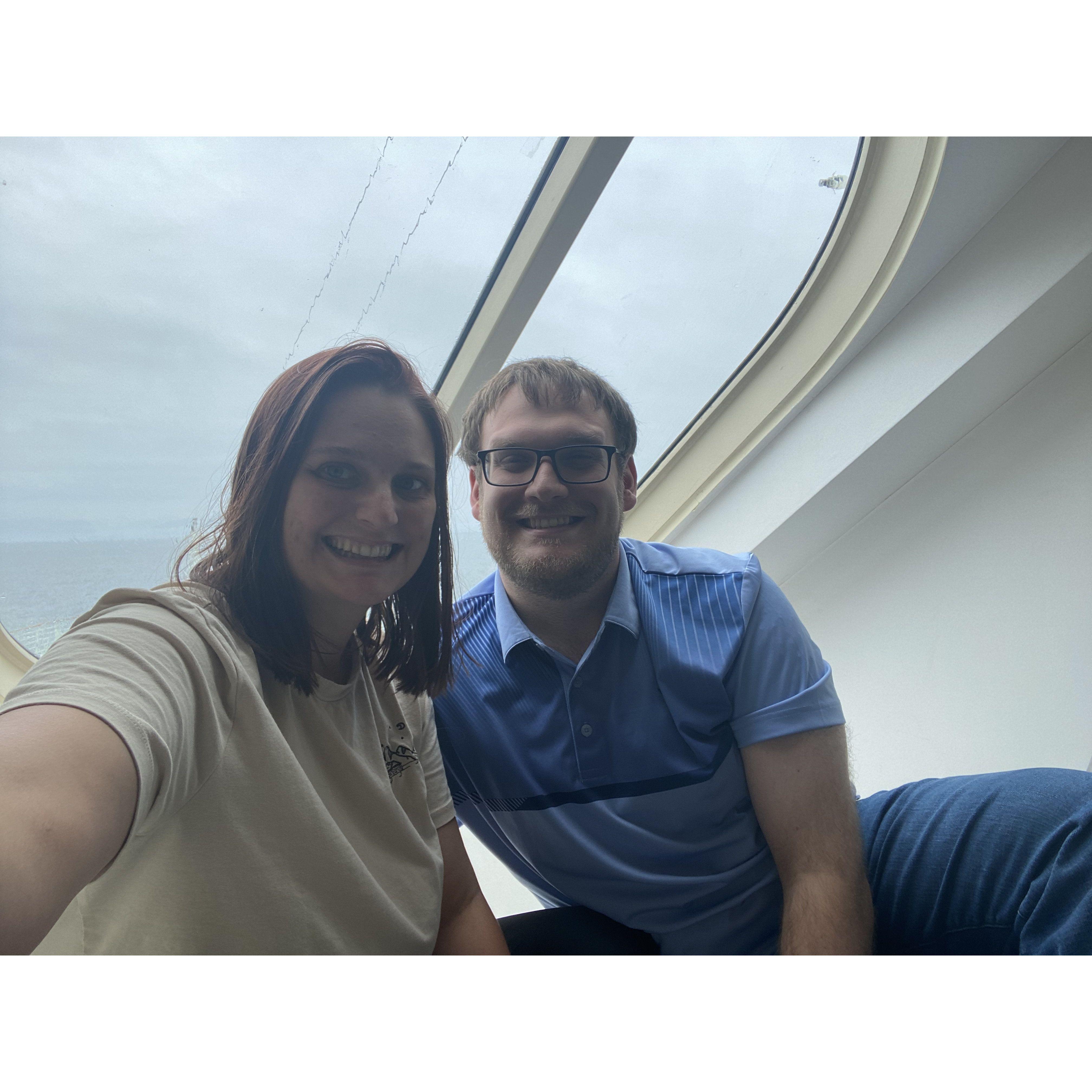 Our first cruise! We learned Rachel does not do well on the open seas.