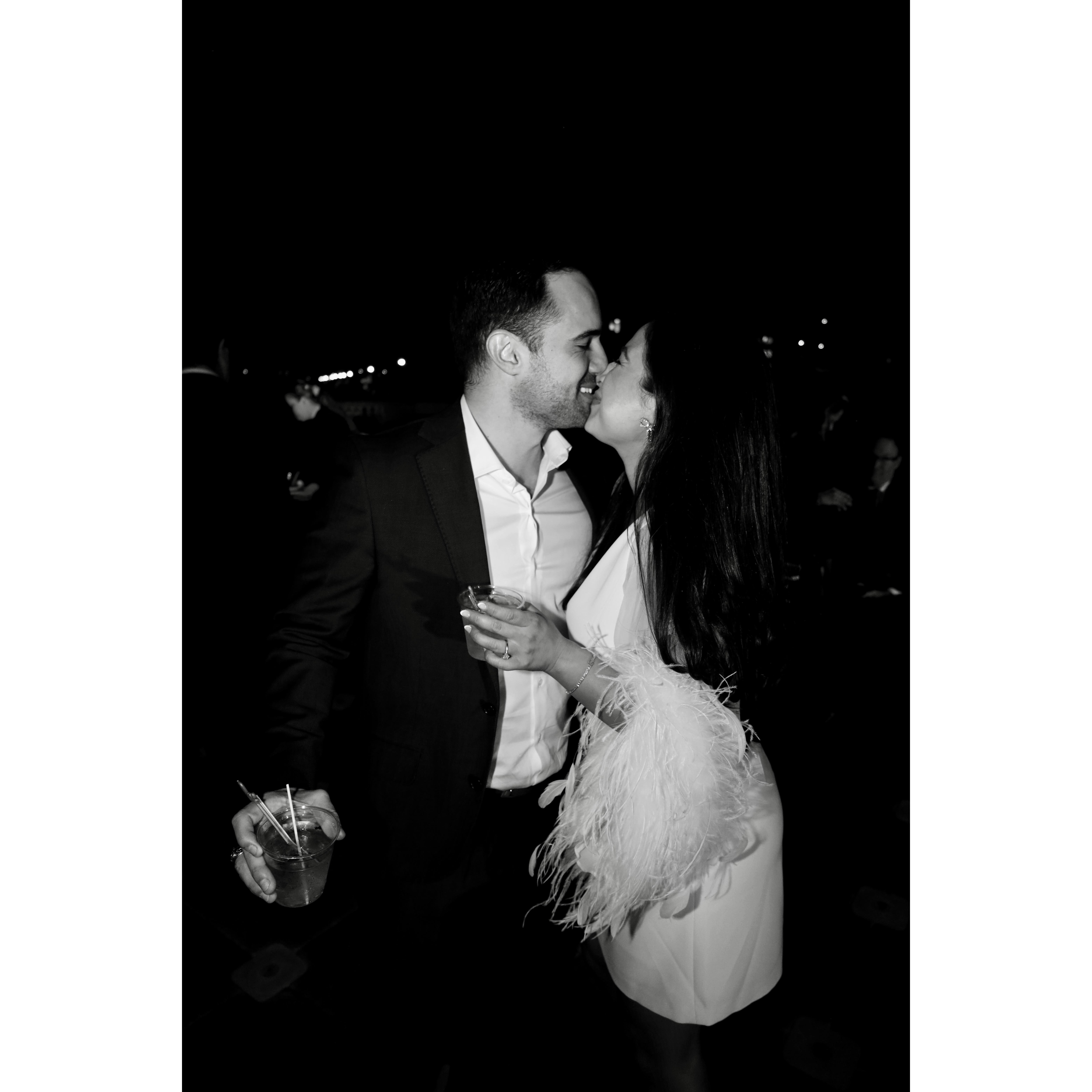 Our engagement party: An unforgettable night in Miami. Music, laughter, and everyone we love in one room.