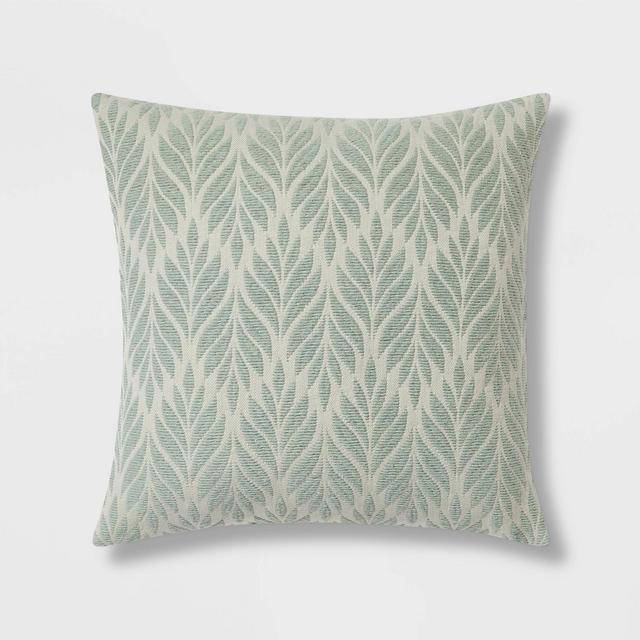 Woven Botanical Square Throw Pillow Sage - Threshold™