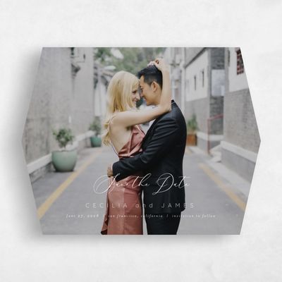 White Diamond Wedding Save the Date - Kylan Landscape