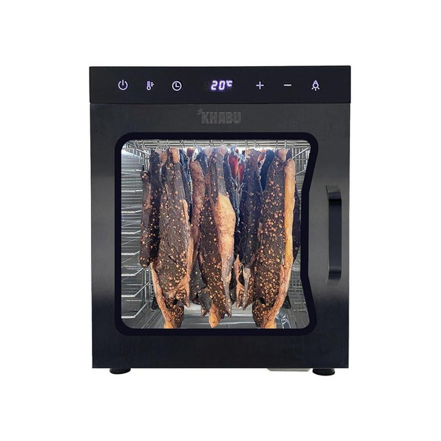 Kalahari Khabu Stainless Steel Biltong Box Food Dehydrator and Drying Cabinet – Large 10 Trays, 5 Hanging Rods, with 20-90°C Temperature Control – Perfect for Drying Biltong, Meat, Vegetable & Fruit