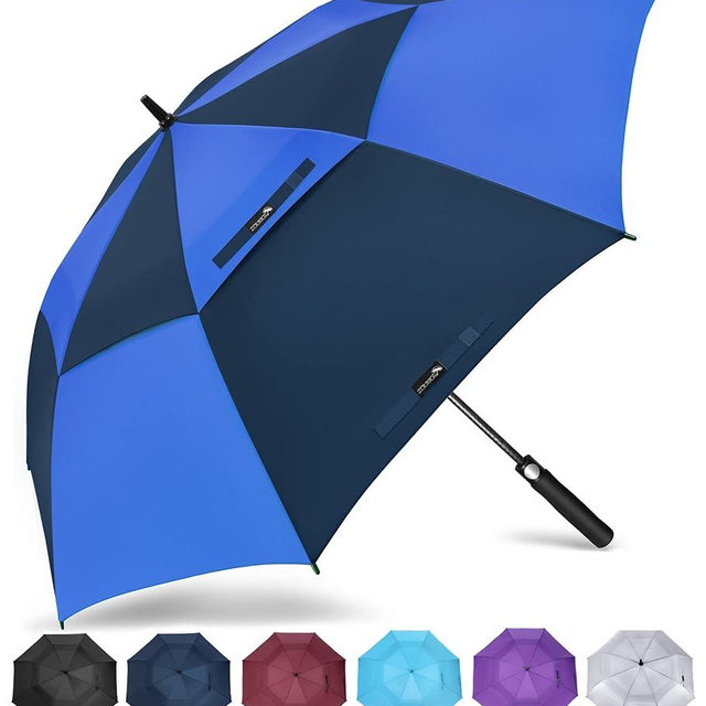 ZOMAKE Automatic Open Extra Large Golf Umbrella 51/54/62/68 Inch, Double Canopy Vented Windproof Oversize Stick Umbrellas for Rain