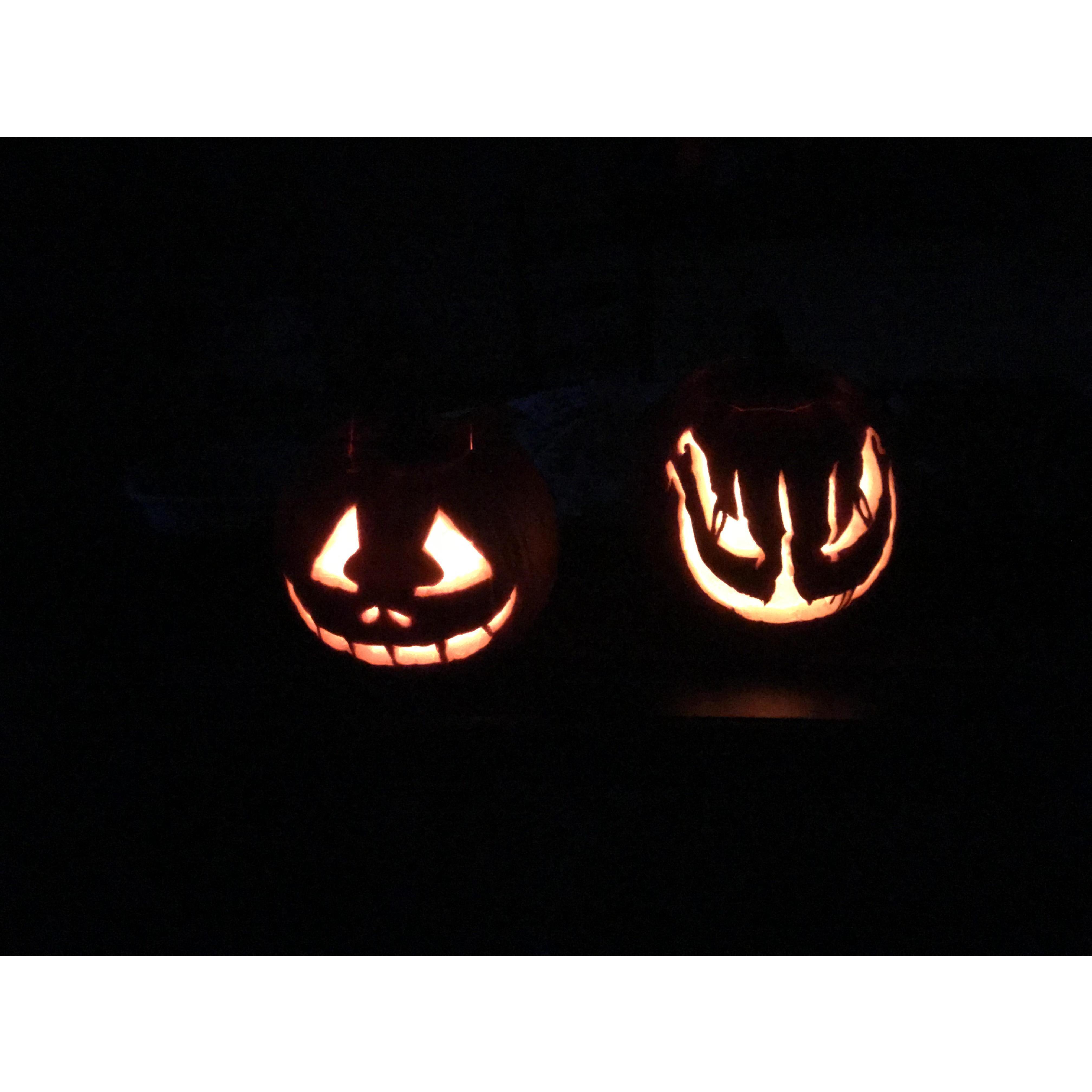 Jack o lanterns from our first Halloween! Eric ‘s is always the best.