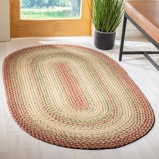 SAFAVIEH Handmade Braided Jemima Country Rug - 5' x 8' Oval - Rust/Multi