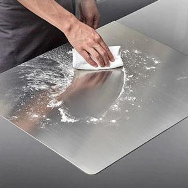 Stainless Steel Cutting Boards for Kitchen,Baking Board,Pastry Board,kneading Panel - Suitable for Cutting Vegetables, Fruits, Meat,bread - Easy To Clean and Store (50x40cm/19.6x15.7in)
