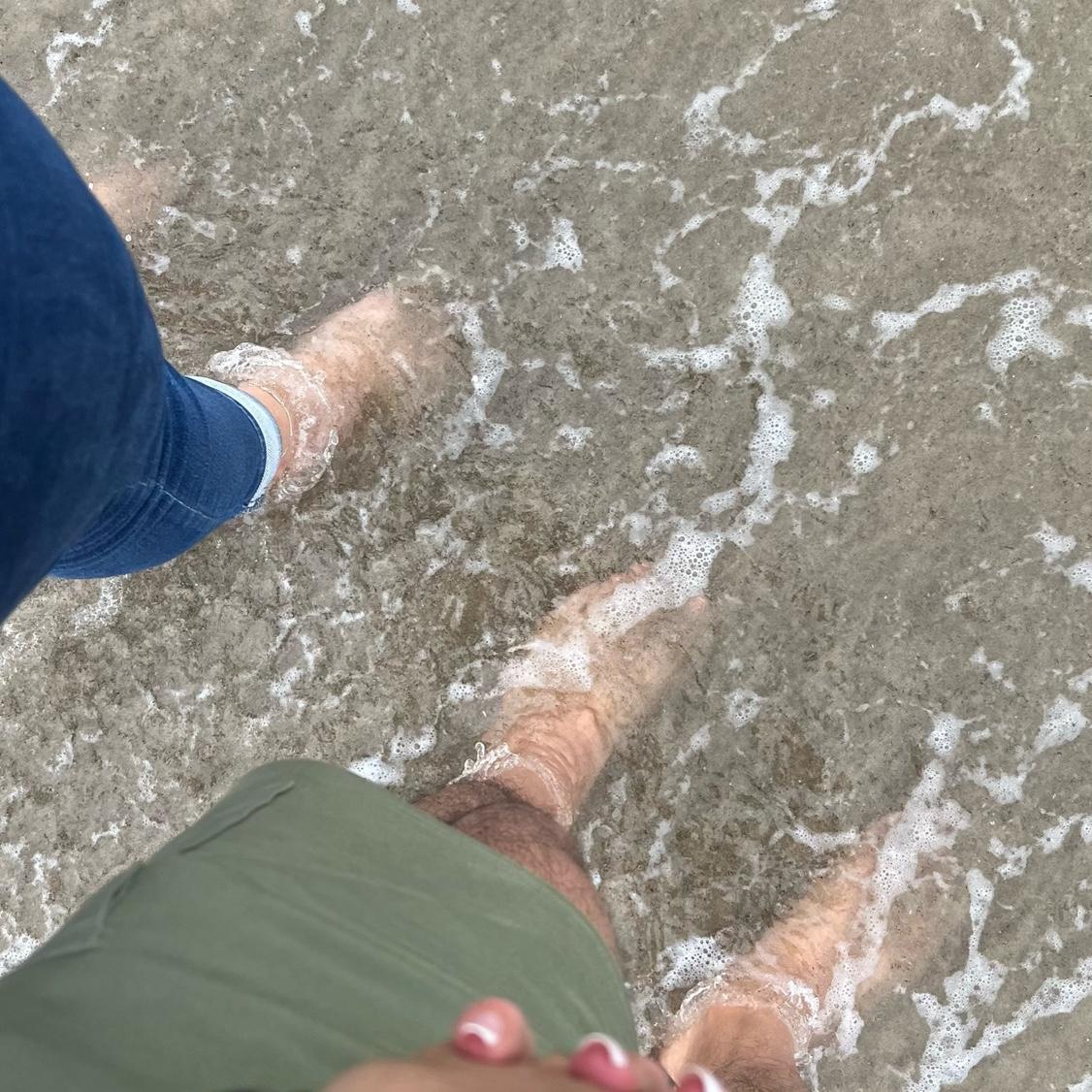 First beach day! (My pants were soaked!)
