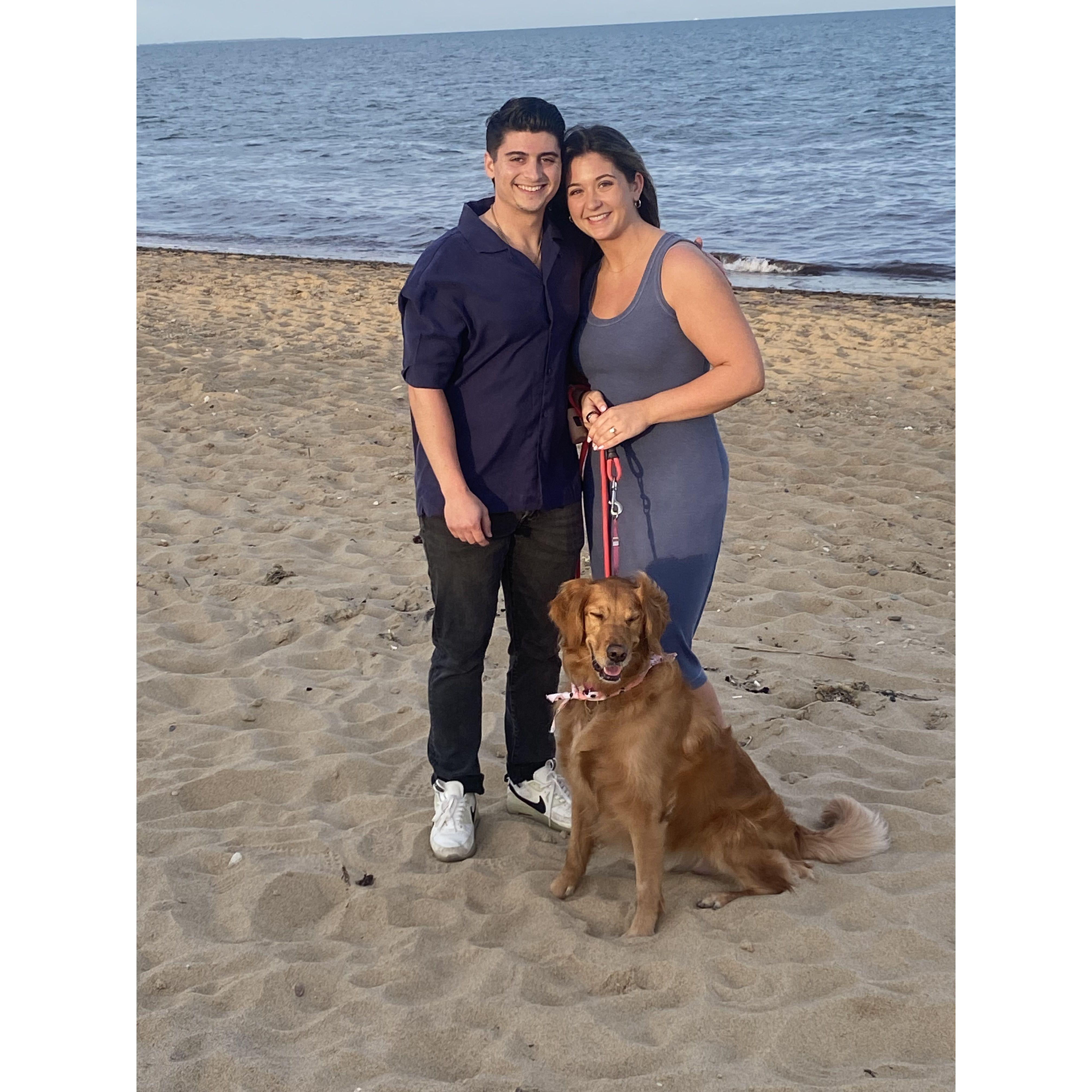 5/25/2024 - the day we got engaged. Of course Khloe was there as well and it was at our favorite place.. the beach!