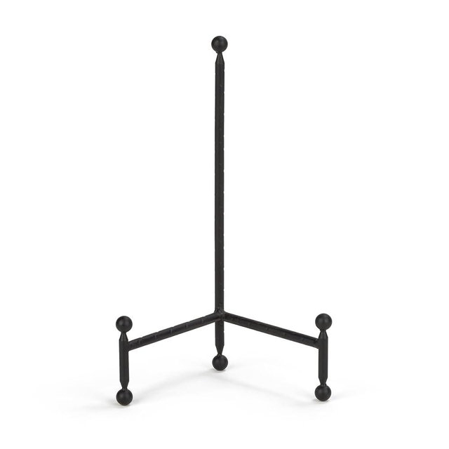 TRIPAR Modern Tripod Easel Display, Black Finish (5.25-Inch Depth, 1 Foot Height) - Lightweight & Durable Design - Perfect for Displaying Decorative Pictures, Artwork, Plates, Tiles, & More