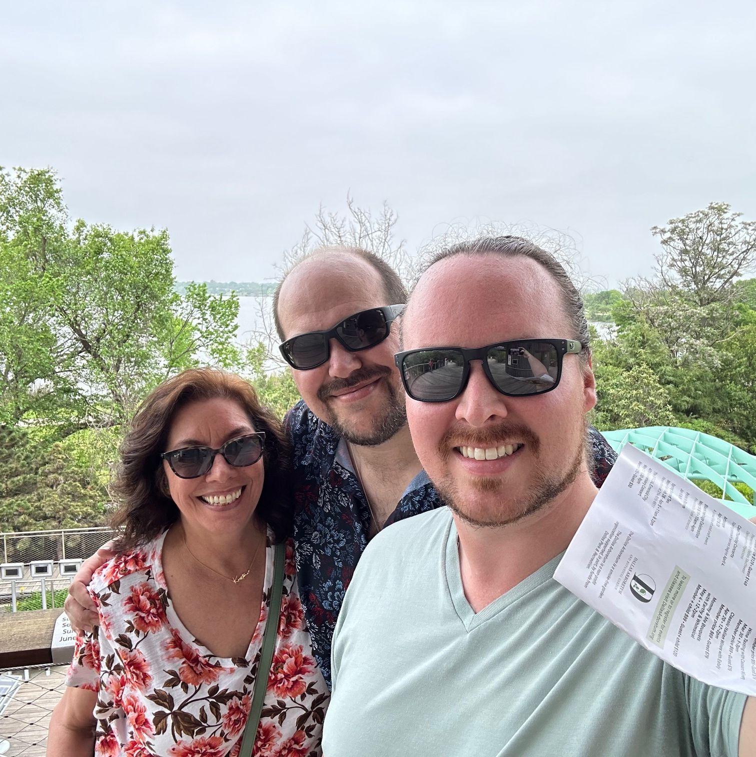Us with Josh's Aunt Kristine in Dallas, TX, for the eclipse