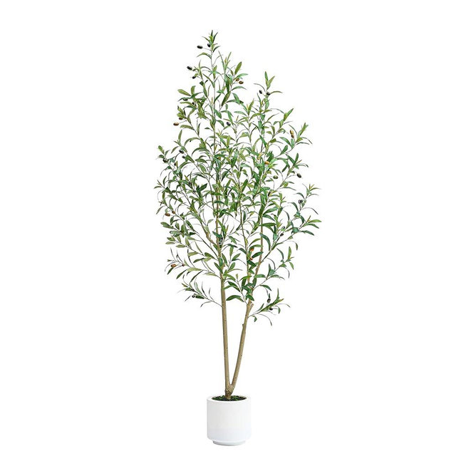 Artificial Olive Trees,Fake Olive Trees for Indoor, Faux Olive Silk Tree, Large Olive Plants for Home Office Decor Indoor (1, 5FT)