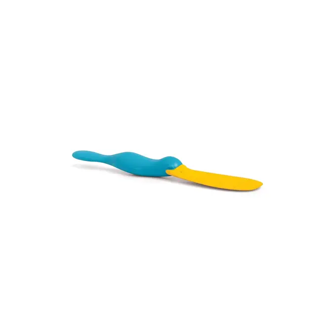 Ototo Splatypus Jar Spatula: Ergonomic BPA-Free Silicone, Dishwasher-Safe, Yellow & Blue, Non-Slip Handle