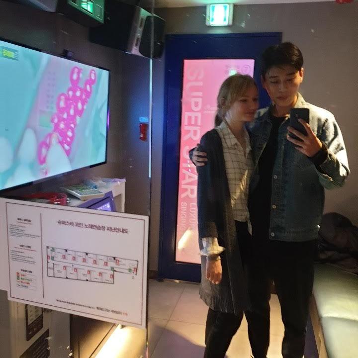 Our first picture together, on our first date. Karaoke anyone? :)