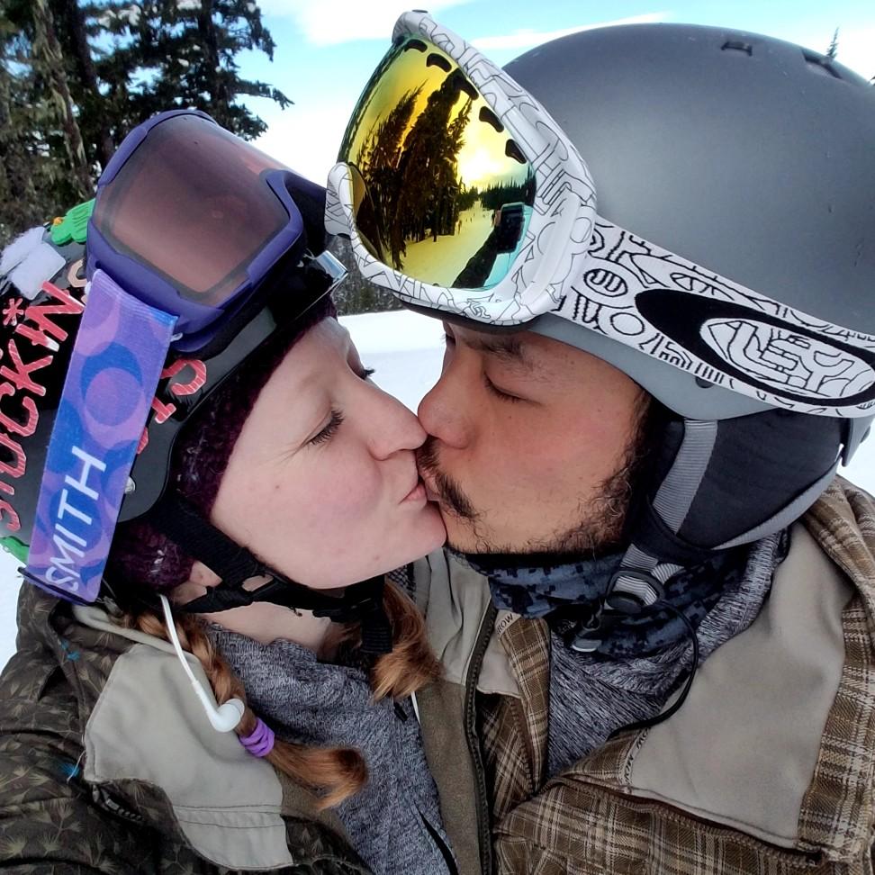 Cathy and Damien both enjoy snowboarding.  Cathy finally found a partner on the slopes that pushes her to get up, get out, and keep going.