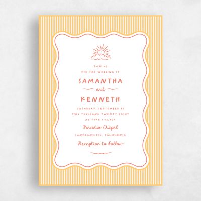 Honey, Yellow Wedding Invitation - Sole Portrait