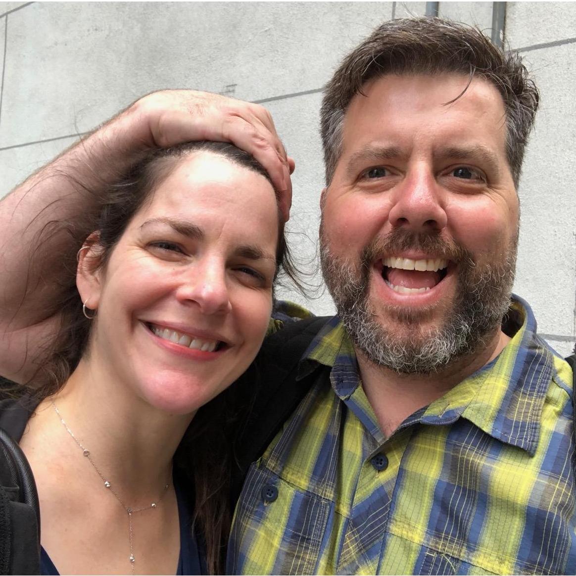 It was a million degrees when we visited NYC and my hair was frizzing up in all the pictures- Chris is always ready to help :)