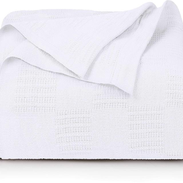 Utopia Bedding Cotton King Blanket White - 90x108 Inches Blanket for Bed - 350 GSM Soft Breathable Blanket