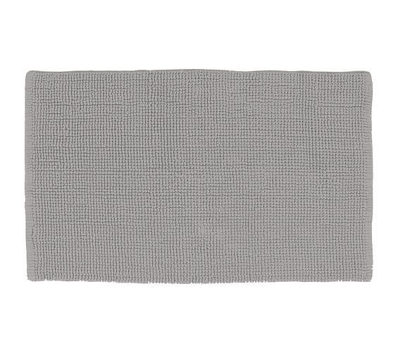 Textured Organic Bath Rug - Grey Mist