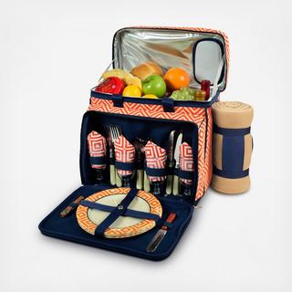 4-Person Equipped Insulated Picnic Set with Blanket