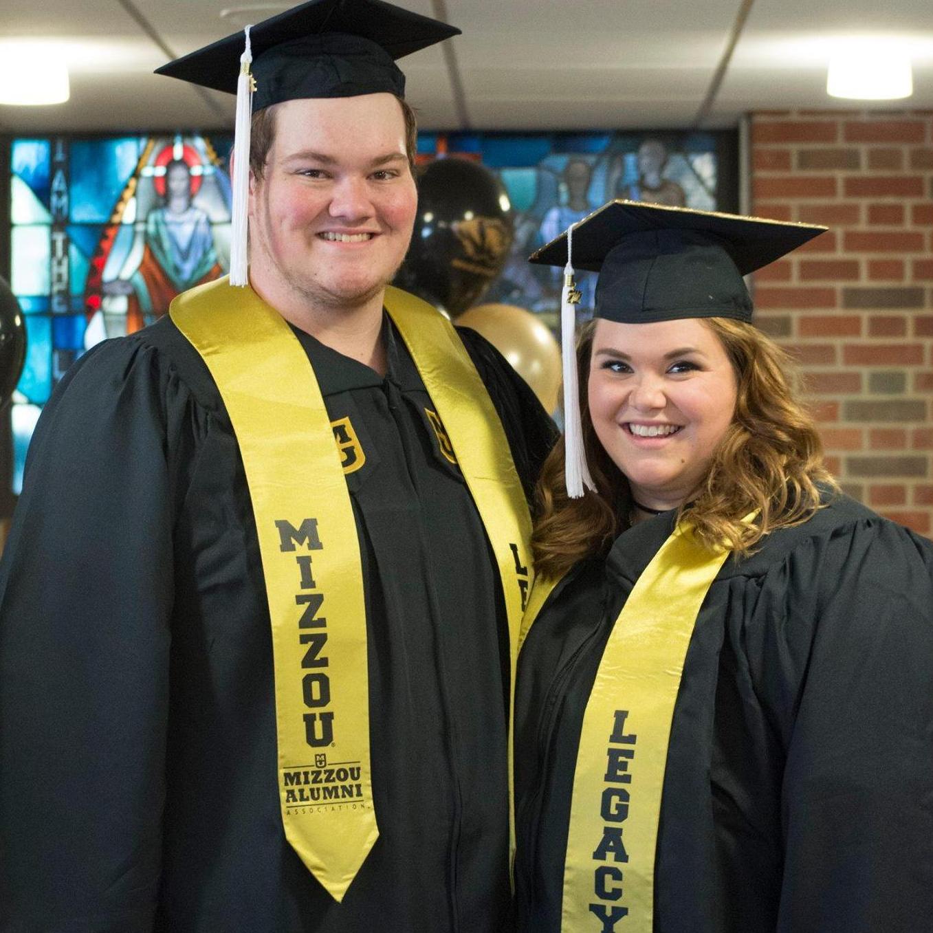 Graduation from University of Missouri - June 2017. We're both Legacy graduates.