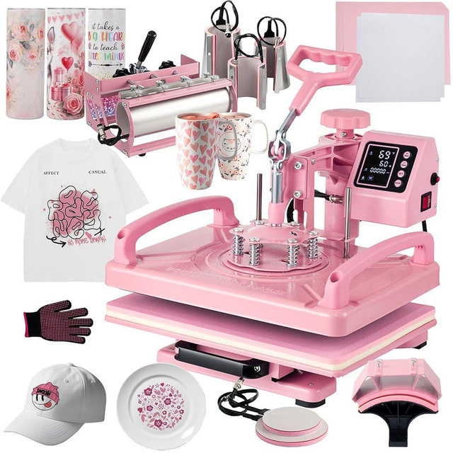 Hitgrand Heat Press 12x15 inch, Heat Press Machine for T-Shirts, 8 in 1 Heat Press with 30 OZ Tumbler Press, Combo Tumbler Heat Press Machine Sublimation for Hat Cap Mug Plate