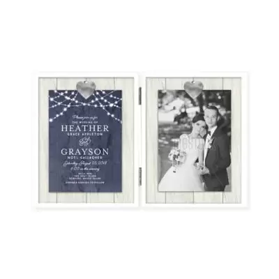 Grasslands Road 5-Inch x 7-Inch Double Opening Hinged Photo Frame in White