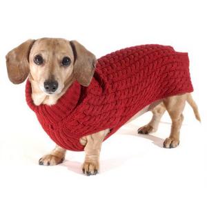 Ruby Red DoxiFit DreamKnit Wool-Blend Dachshund Sweater