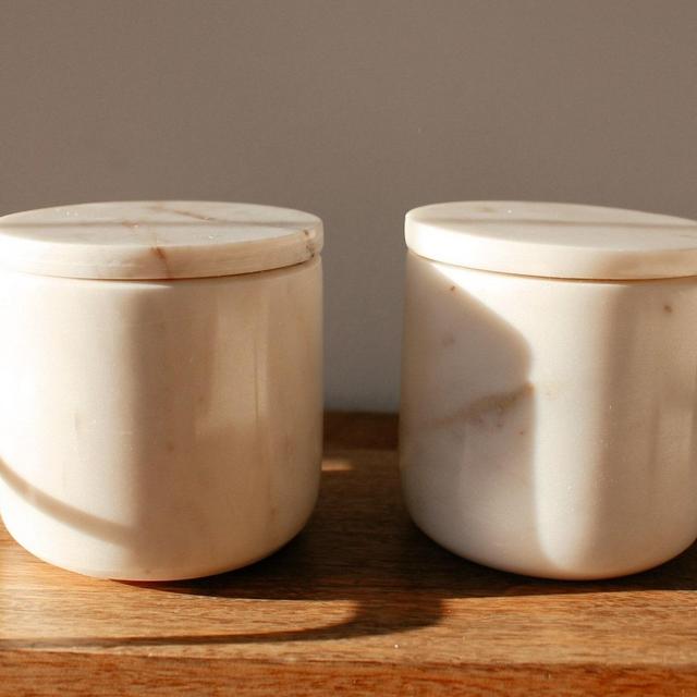Marble Canister with Lid | Bathroom Decor | Marble Jar | Marble Decor | Modern Bathroom Decor | Lux Bathroom Decor | Natural Stone Canister
