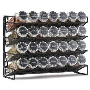 Spice Rack Organizer with 28 Spice Jars
