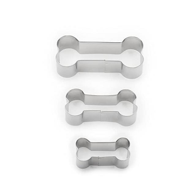 Fox Run 3683 Dog Bone Cookie Cutter Set, Stainless Steel, 3-Piece