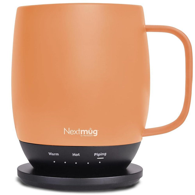 Nextmug - Temperature-Controlled, Self-Heating Coffee Mug (Peach - 14 oz.)